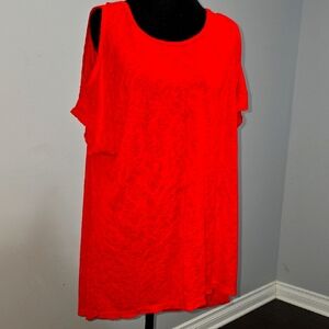 Bright Red Boxy Short Sleeve Tunic